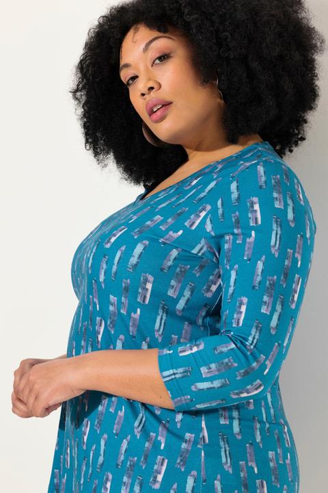 Produktbild Ulla Popken Longshirt, A-Linie, V-Ausschnitt, 3/4-Arm (56)