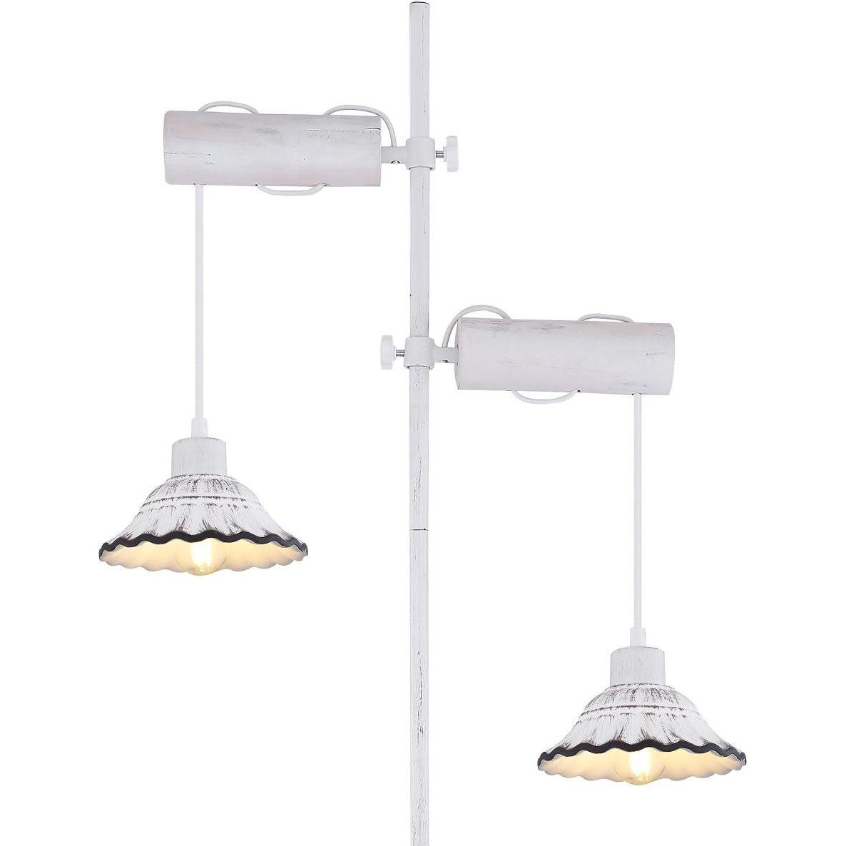 Thumbnail - Globo, Stehlampe, Stehlampe Metall weiss getüncht, 54050-2S (E27)