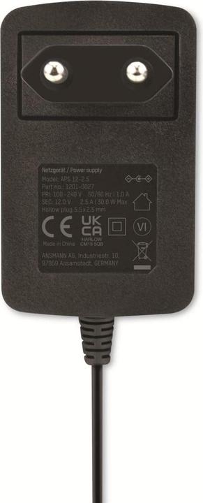 Actual product image Ansmann 12V Router Power Supply APS 12-2.5
