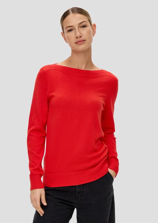 Produktbild s.Oliver Strickpullover Feinstrickpullover mit U-Boot-Ausschnitt (46)
