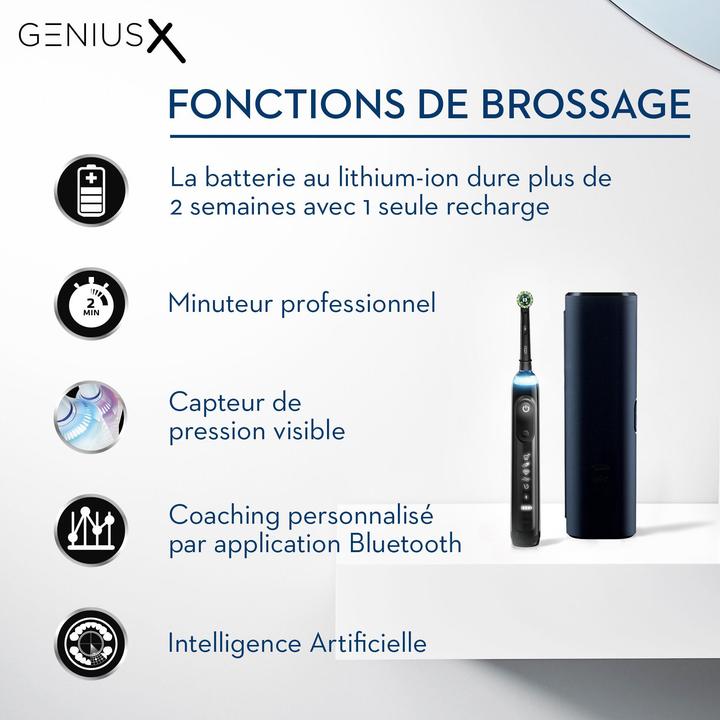 Image du produit Oral-B Brosse à dents électrique Genius X Black (Brosse à dents oscillo-rotative)