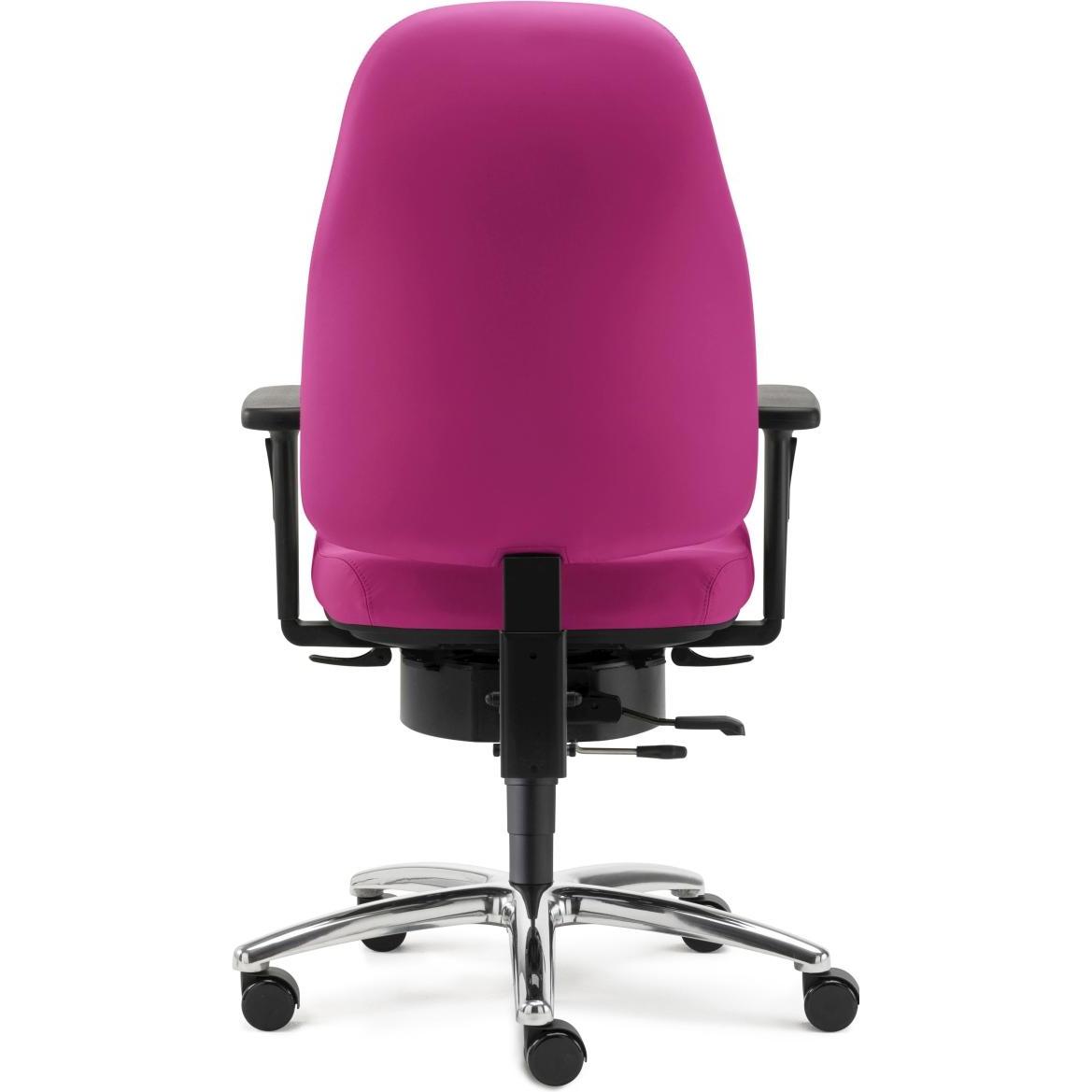 Thumbnail - Sitwell, Bürostuhl, Bürodrehstuhl Lady m. Armlehne Leder Alu-Fusskreuz Hartboden pink