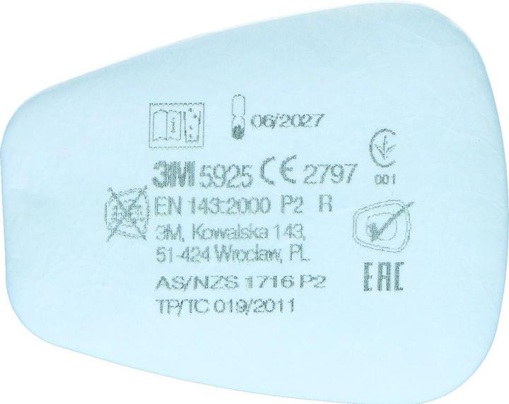 Actual product image 3M P2 Particle insert filter 5925 (Replacement respirator filter)