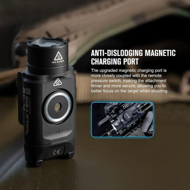 Actual product image Olight Tactical Flashlight, 1500 Lumen, Rechargeable, Two Lighting Modes, Rail Compatible (1500 lm)