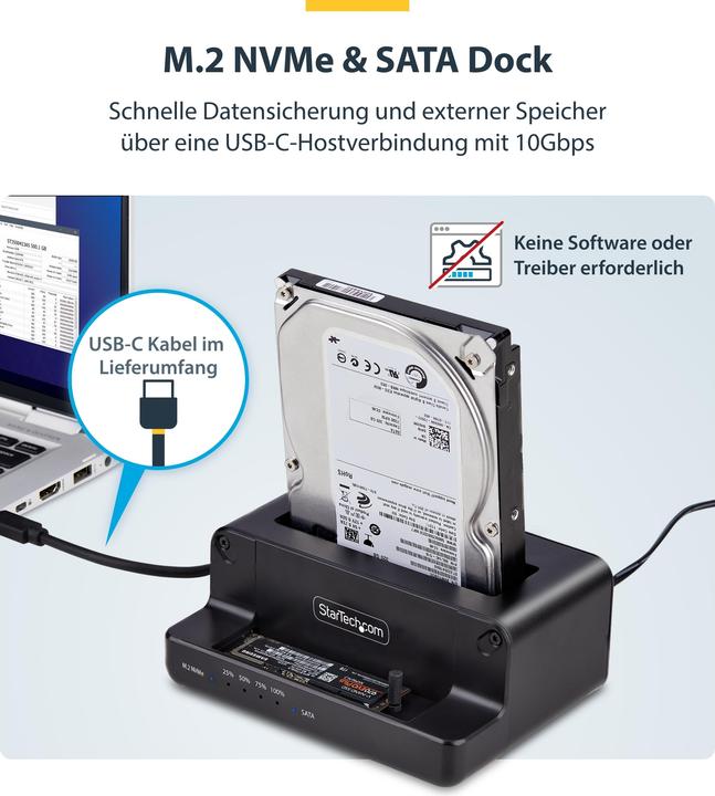 Produktbild StarTech HDD Acc M.2 NVMe to 2.5/3.5" SATA Cloner
