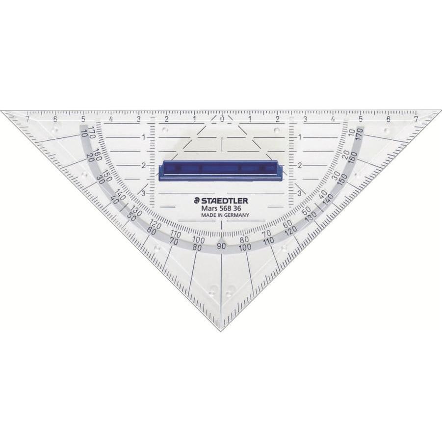 Staedtler, Lineal, Geodreieck 16cm P.styrol m.Griff tr (160 mm)