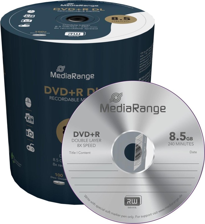 Produktbild MediaRange DVD+R 8.5GB Double Layer (100 x)