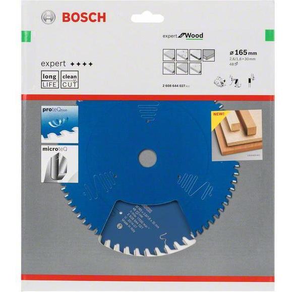 Thumbnail - Bosch Professional Zubehör, Sägeblatt, Kreissägeblatt Expert for Wood, 165 x 30 x 2,6 mm, 48