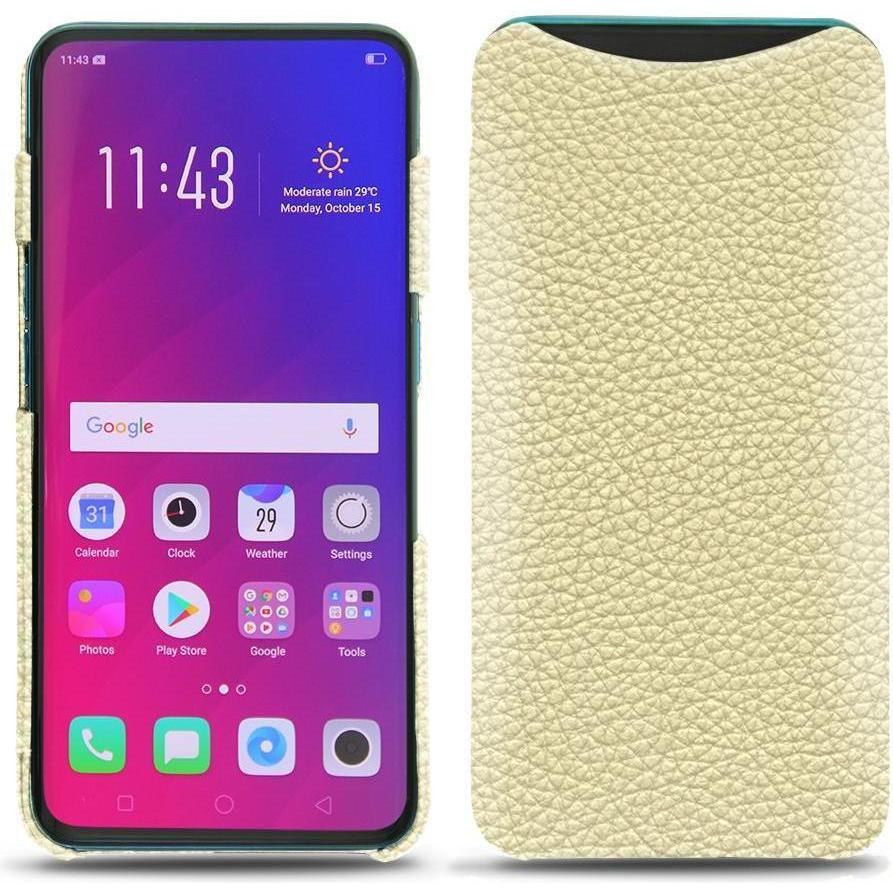 Noreve Lederschutzhülle (Oppo Find X), Smartphone Hülle, Weiss