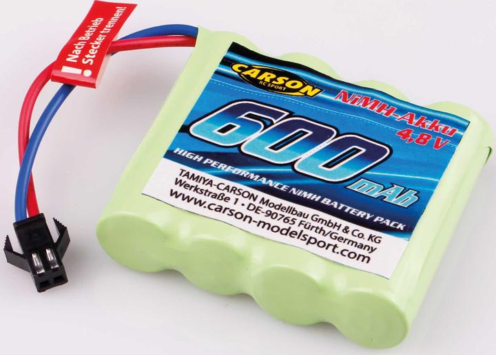 Actual product image Carson replacement battery nimh 4.8v 600mah jst plug (4.80 V, 400 mAh)
