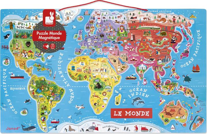 Actual product image Janod World map (92 pieces)