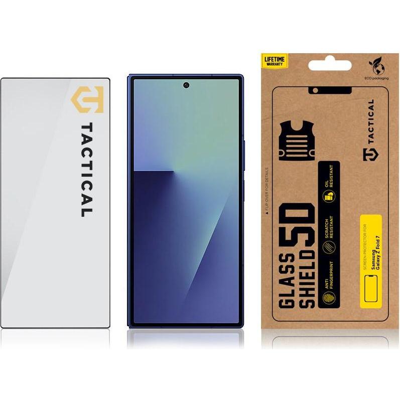 Tactical Glass Shield 5D (Outer) for Samsung Galaxy Z Fold 7 Black (Samsung Galaxy Z Fold7), Pellicola protettiva smartphone, Nero