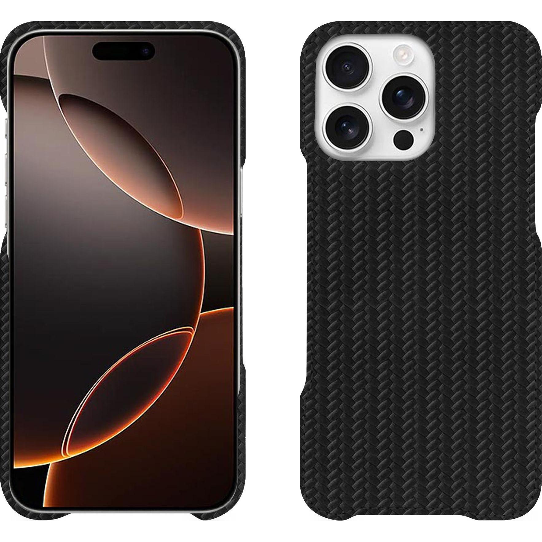 Noreve Lederschutzhülle (Apple iPhone 16 Pro), Smartphone Hülle, Schwarz