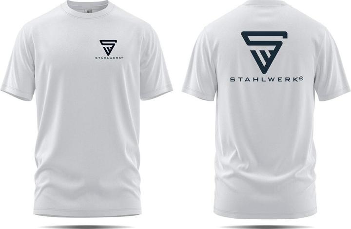 Produktbild Stahlwerk T-Shirt Weiss Grösse XL Kurzarm-Hemd mit Logo-Print aus 100% Baumwolle (XL)