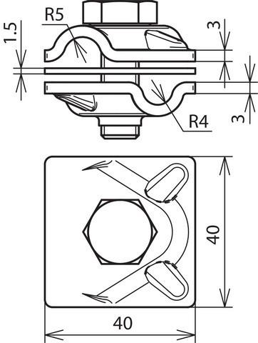 Image du produit Dehn Borne MV Cu-Al p. Rd 8mm / Rd 8-10mm m. 390657 (Fiches et connecteurs)