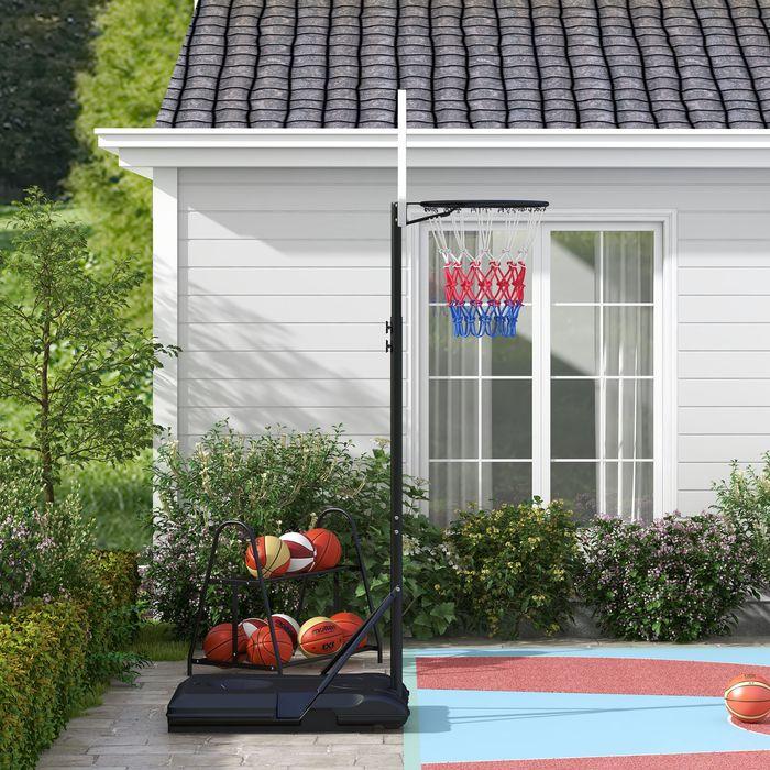 Actual product image Swisshandel24 Basketballkorb Outdoor mit Ständer, 179-209 cm höhenverstellbar, Schwarz