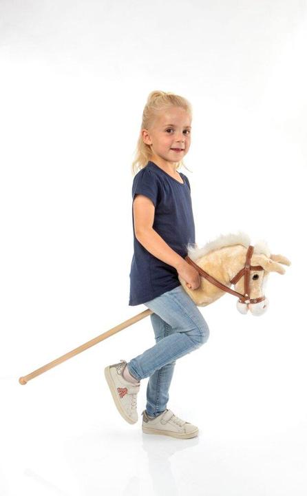 Productafbeelding Spielmaus Pluche stokpaard met geluid, wit, 98 cm