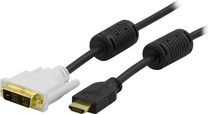 Produktbild Deltaco HDMI to DVI cable Full HD a60Hz 0.5m black/white (0.50 m)