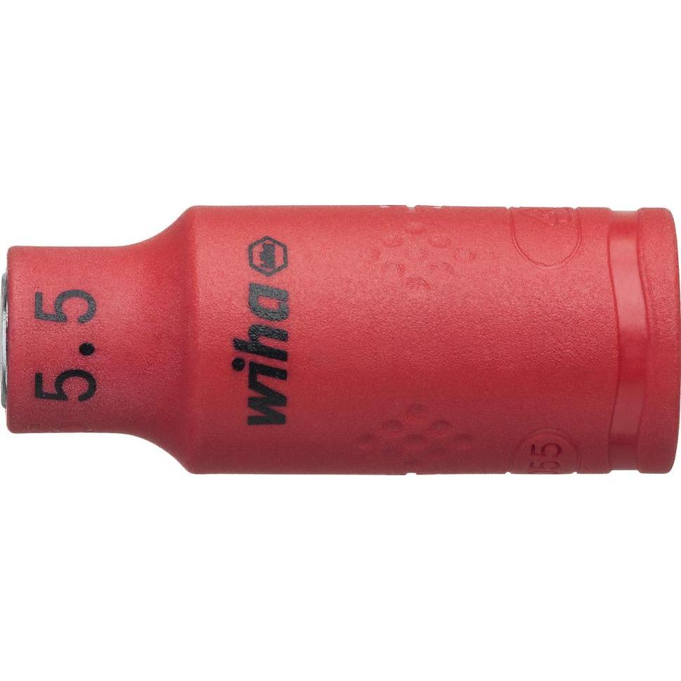 Wiha, Steckschlüssel + Stecknuss, Steckschlüsseleinsatz isoliert, 1/4", Aussensechskant, 5,5 mm (5.5 mm)