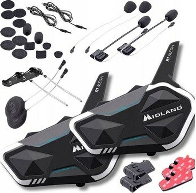 Actual product image Midland R1 Mesh Bluetooth headset for motorbikes (Set of 2)