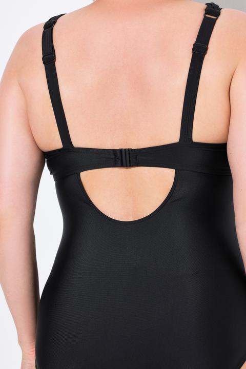 Actual product image Ulla Popken Draped Strap One Piece Underwire Swimsuit (58)
