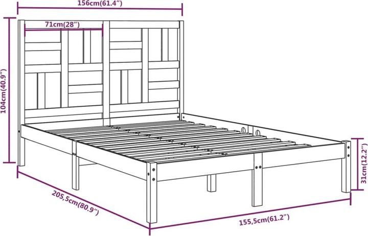 Produktbild vidaXL Bettrahmen (150 x 200 cm)
