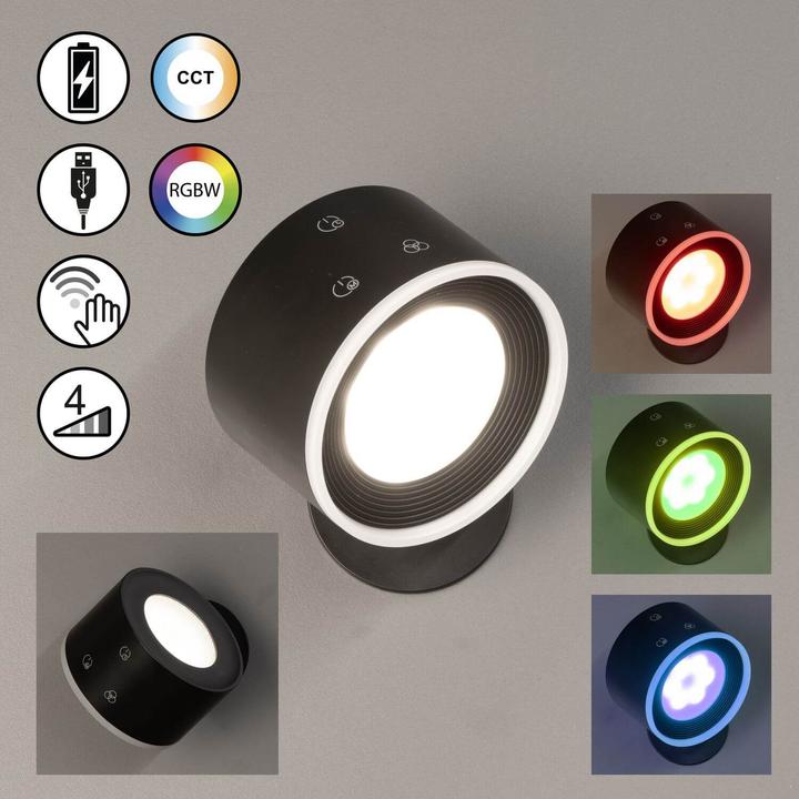 Productafbeelding FHL easy FHL Magnetic LED Wandleuchte 1,5W dimmbar Akku CCT einstellbare Lichtfarbe sandschwarz 830076