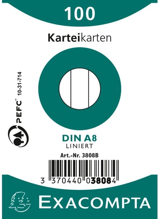 Exacompta Karteikarten (A8, 205 g/m²)