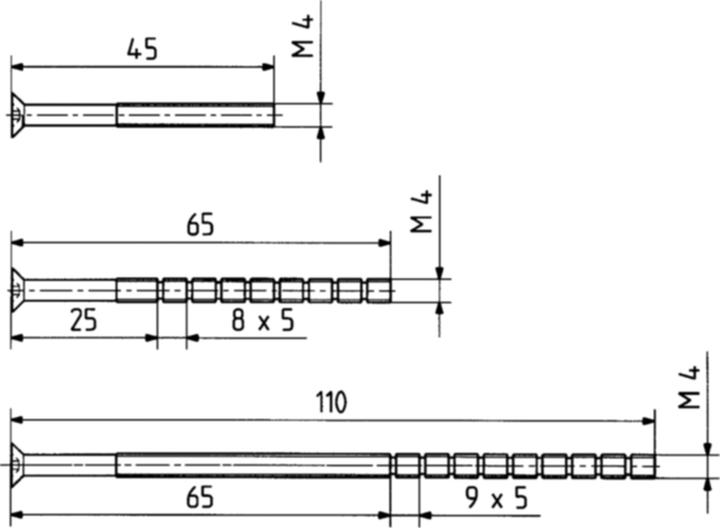Produktbild Glutz Viti di fissaggio per cilindri Acciaio zincato M 4x 110 mm (Türgarnitur, Türgriff)