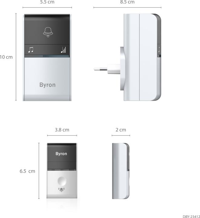 Image du produit Byron DBY-23412 Kit de sonnette de porte sans fil B412 (Sans fil)