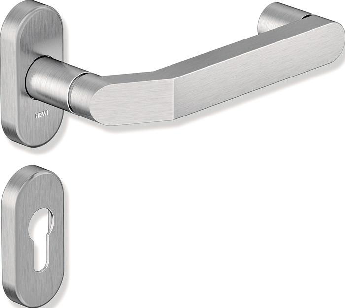 Hewi Set di rosette 270XAH01.340 in acciaio inox ovale PZ DIN sinistra / destra D/D (Maniglia della porta)