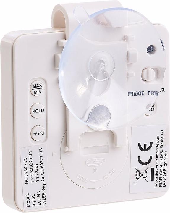 Actual product image Rosenstein & Söhne Digital Freezer & Refrigerator Thermometer with Temperature Timer