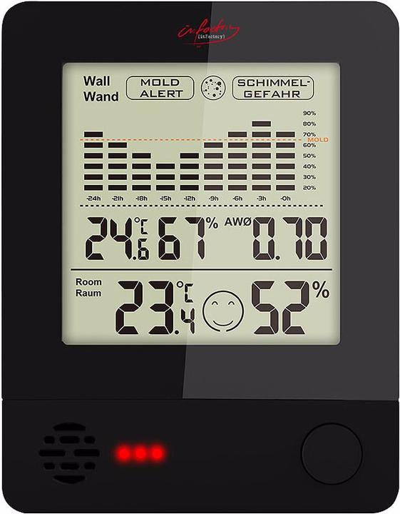 Produktbild Infactory 2in1-Thermometer & Hygrometer mit Schimmel-Alarm