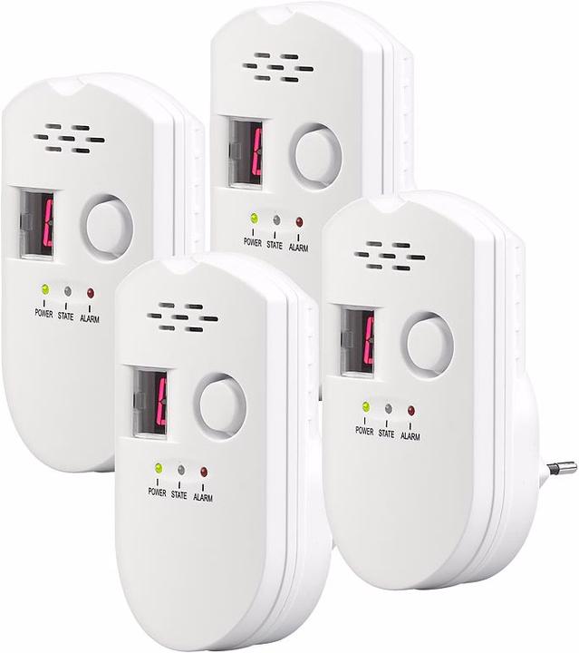 Actual product image VisorTech Set of 4 Socket Multi Gas Detector for Natural Gas and LPG