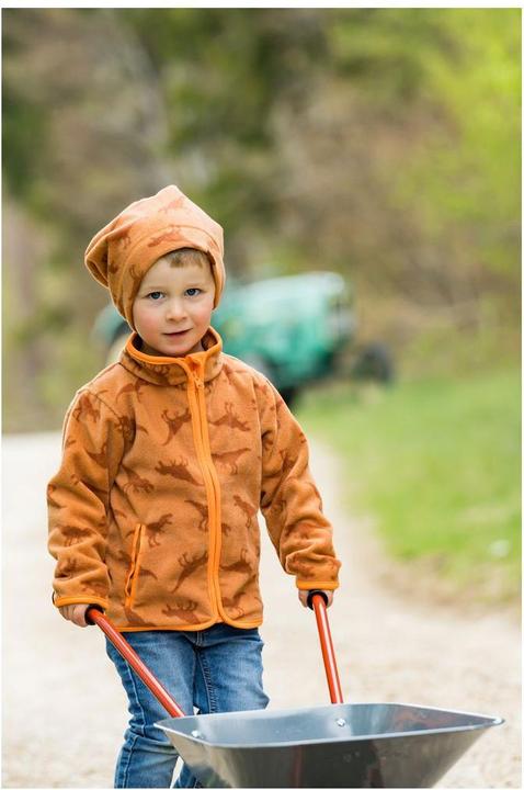 Actual product image Playshoes Cap Fleece Beanie Dinos Ochre Gr. 51 (51)