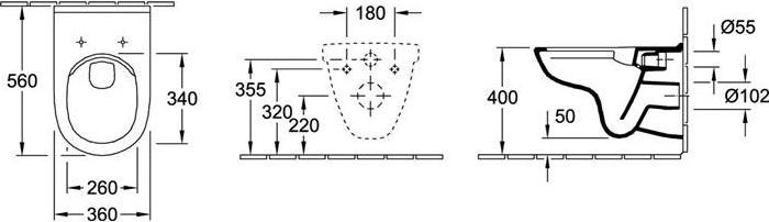 Immagine prodotto Villeroy & Boch Set WC O.novo DirectFlush bordo aperto bianco 5660HRR1 con rivestimento