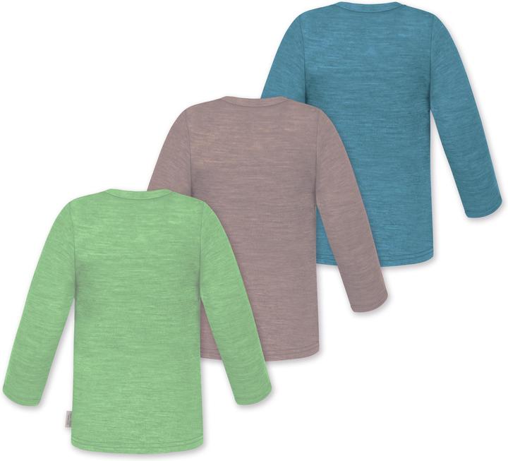 Produktbild Normani 3er Pack Baby Merino Longsleeve „Taupo" - 9475 (62, 68)