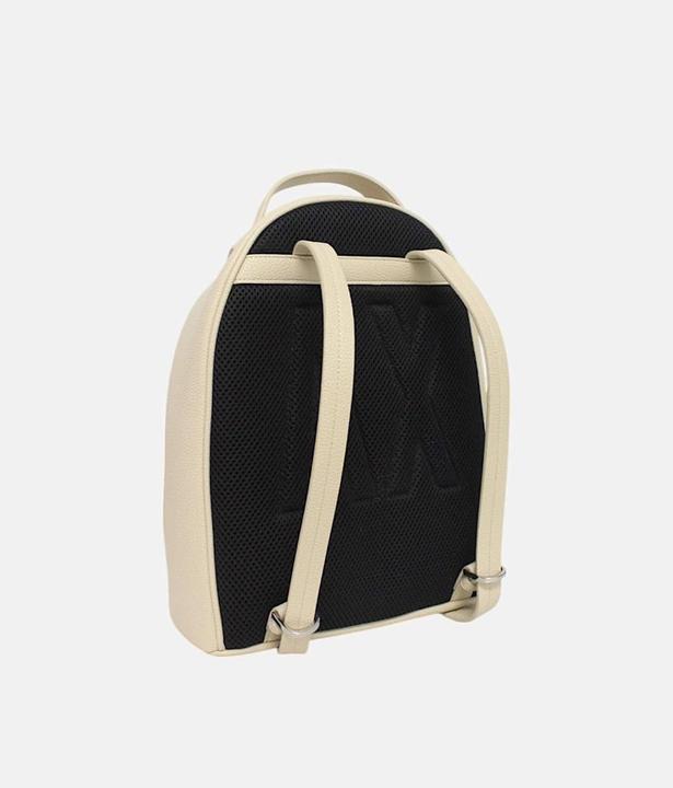 Actual product image Armani Exchange Wave Backpack with Silver Logo and Internal Patch
