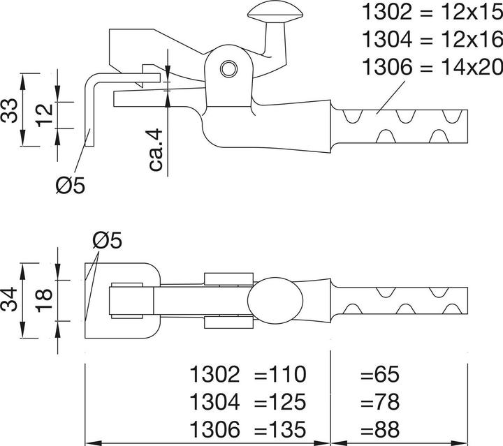 Produktbild Woelm Torfeststeller 1302/1304/1306 Leichtmetallguss F1 125mm 12x16mm KWS (1 Stk.)