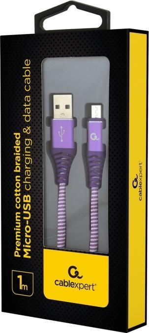 Produktbild Gembird CC-USB2B-AMMBM-1M-PW USB Kabel USB 2.0 Micro-USB B USB A Violett (1 m, USB 2.0)