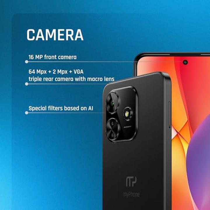 Actual product image Myphone N23 | Plus | Cosmic black | 6.7 " | AMOLED | 1080 x 2412 pixels | Mediatek | G99 | Internal RAM 8 GB (256 GB, Cosmic Black, 6.70", Dual SIM, 4G)