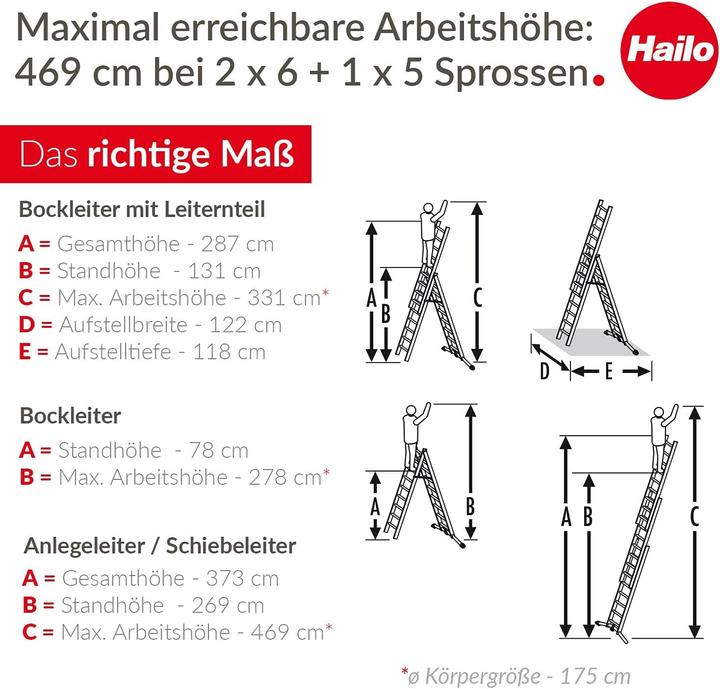Produktbild Hailo Kombileiter (Stehleiter, 48 cm)