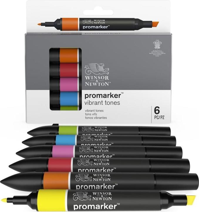 Actual product image Winsor & Newton 0290110 ProMarker, Professional layout marker - 2 tips, fine and wide for Zeic (6 x)