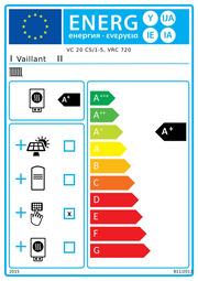 Energy Label Vaillant Package 1.710 ecoTEC plus VC 20 CS/1-5, VRC 720, LAS rigid