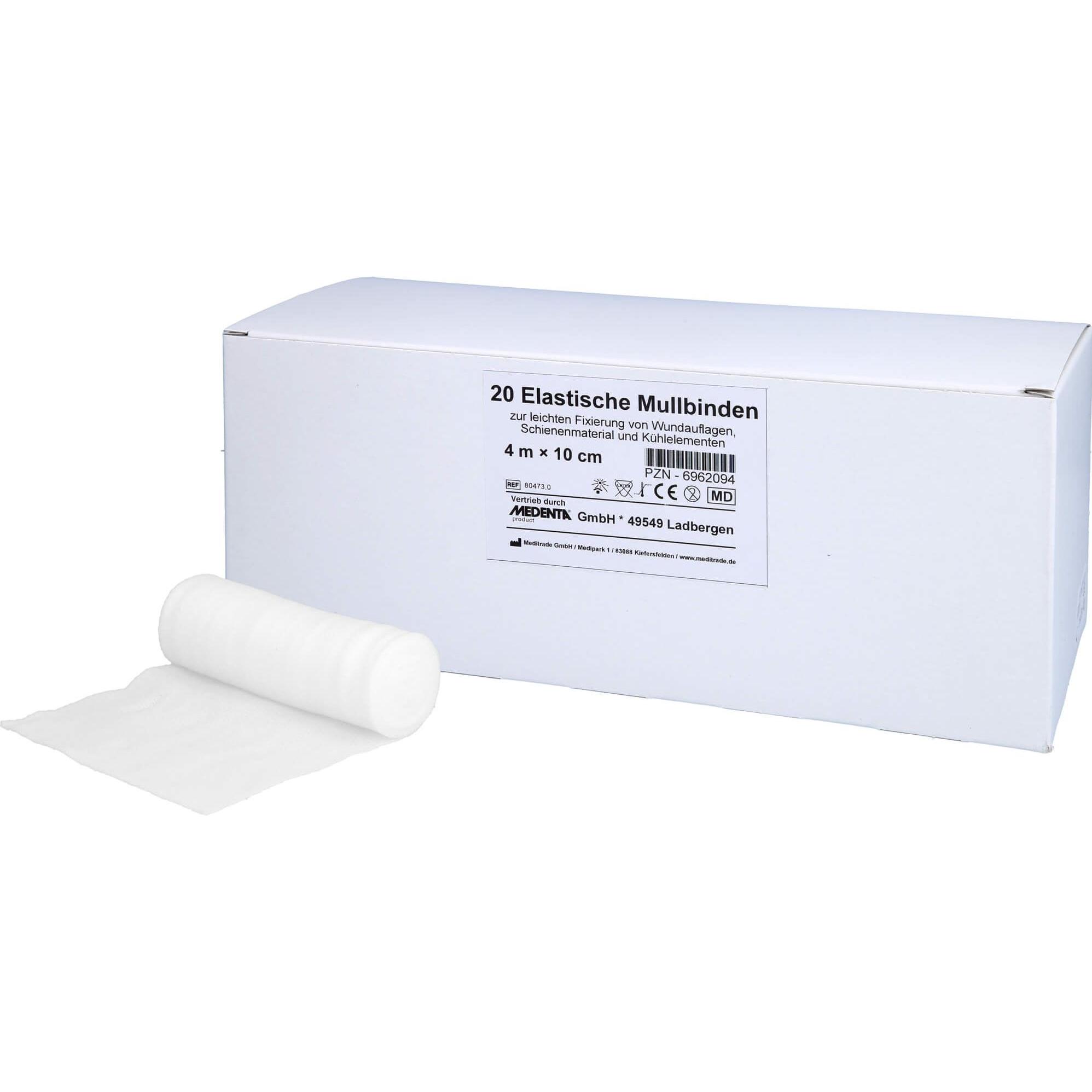 Thumbnail - Medenta, Verbandsmaterial, MULLBINDE ELAST 4MX10CM, 20 St BIN