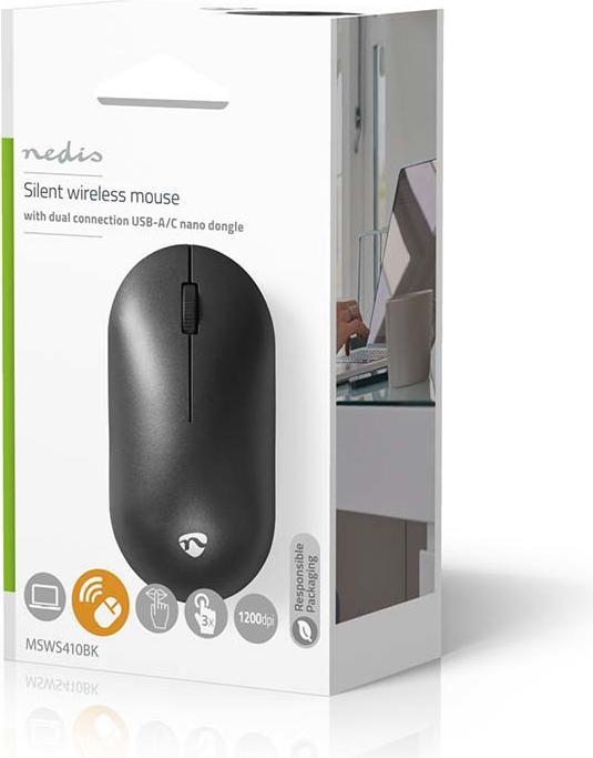 Produktbild Nedis Mouse | Drahtlos | 1200 dpi | Anzahl Knöpfe: 3 | Beidhändig (Kabellos)