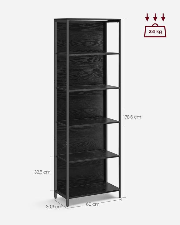 Songmics Bücherregal mit LED-Beleuchtung (60 x 30.30 x 178.60 cm)