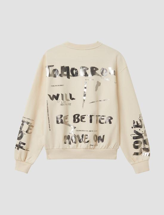 Produktbild s.Oliver Sweatshirt Kuscheliges Oversize Sweatshirt mit Folienprint (146, 152)