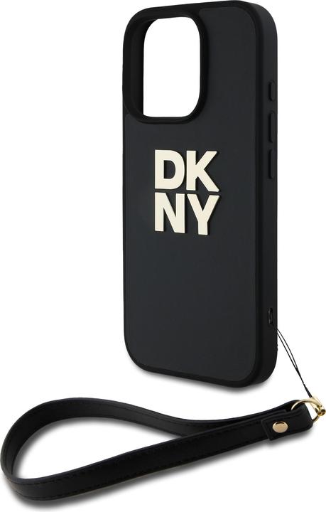 Actual product image DKNY DKHCP16XPBSWSK iPhone 16 Pro Max 6.9" czarny/black hardcase Wrist Strap Stock Logo (Apple iPhone 16 Pro Max)