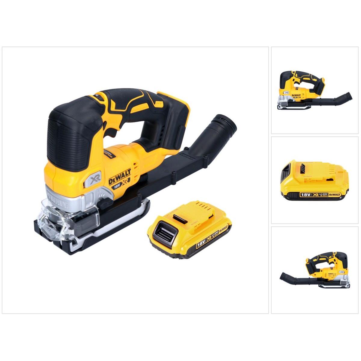 DeWalt, Stichsäge, DCS 334 N Akku Pendelhub Stichsäge 18 V Brushless + 1x Akku 2,0 Ah - ohne Ladegerät